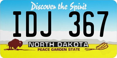 ND license plate IDJ367