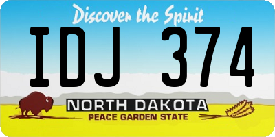 ND license plate IDJ374