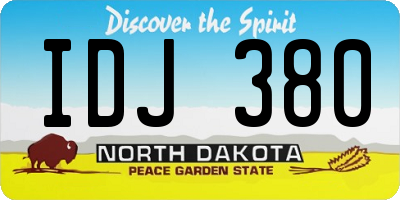 ND license plate IDJ380