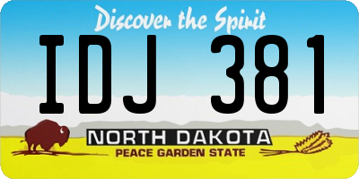 ND license plate IDJ381