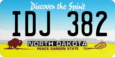 ND license plate IDJ382