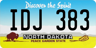 ND license plate IDJ383