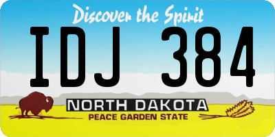 ND license plate IDJ384