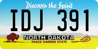 ND license plate IDJ391
