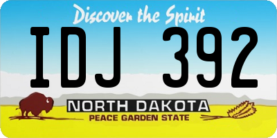 ND license plate IDJ392