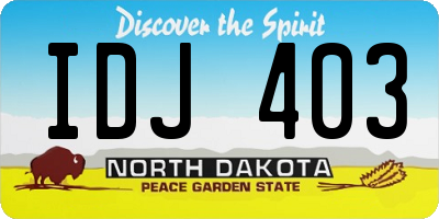 ND license plate IDJ403