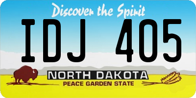 ND license plate IDJ405