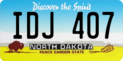 ND license plate IDJ407