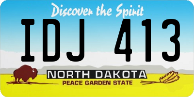 ND license plate IDJ413