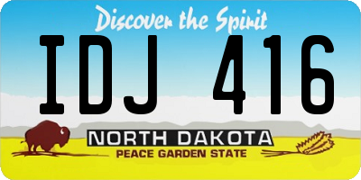 ND license plate IDJ416