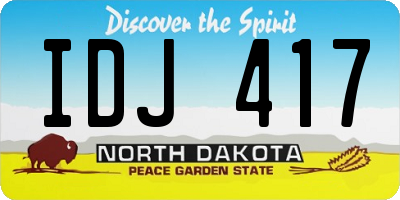 ND license plate IDJ417