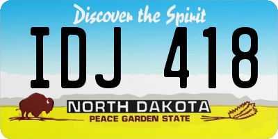 ND license plate IDJ418
