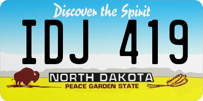 ND license plate IDJ419