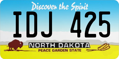 ND license plate IDJ425