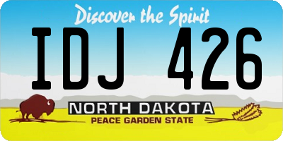 ND license plate IDJ426