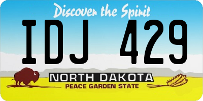 ND license plate IDJ429