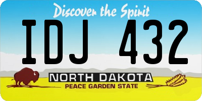 ND license plate IDJ432