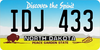 ND license plate IDJ433