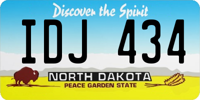 ND license plate IDJ434