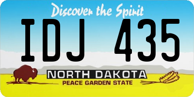 ND license plate IDJ435