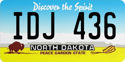 ND license plate IDJ436