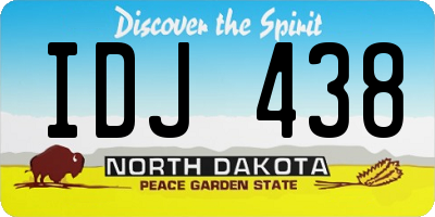 ND license plate IDJ438