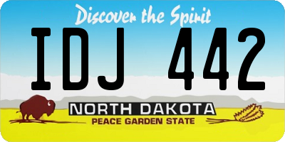 ND license plate IDJ442