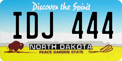 ND license plate IDJ444