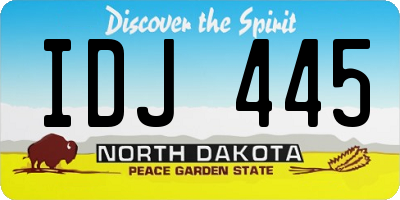 ND license plate IDJ445