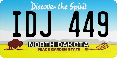 ND license plate IDJ449