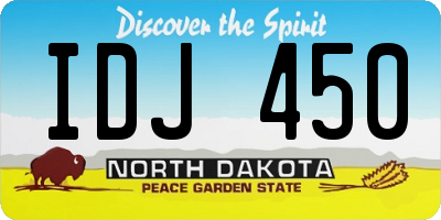 ND license plate IDJ450