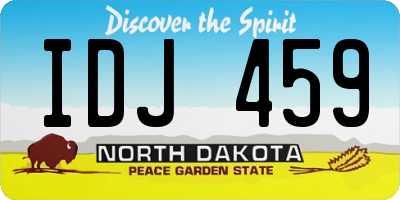 ND license plate IDJ459