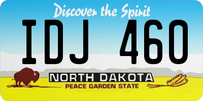 ND license plate IDJ460