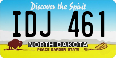 ND license plate IDJ461