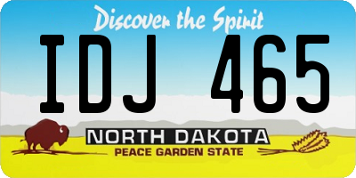 ND license plate IDJ465