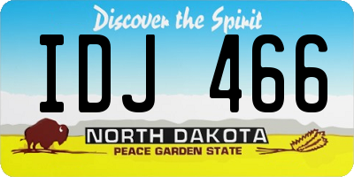 ND license plate IDJ466