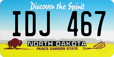 ND license plate IDJ467