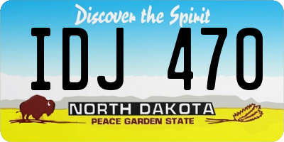 ND license plate IDJ470