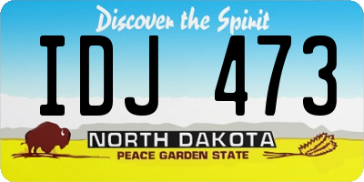 ND license plate IDJ473