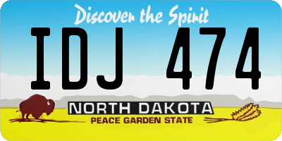 ND license plate IDJ474