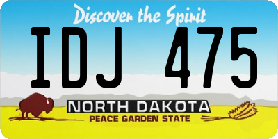 ND license plate IDJ475