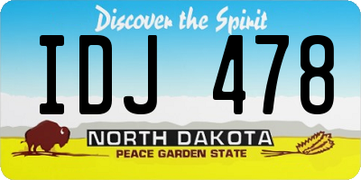 ND license plate IDJ478