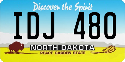 ND license plate IDJ480