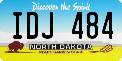 ND license plate IDJ484