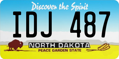 ND license plate IDJ487