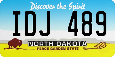 ND license plate IDJ489