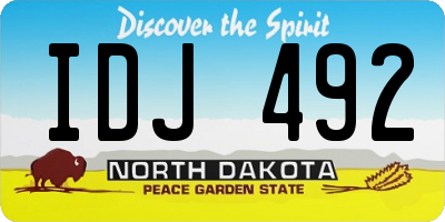 ND license plate IDJ492