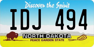 ND license plate IDJ494