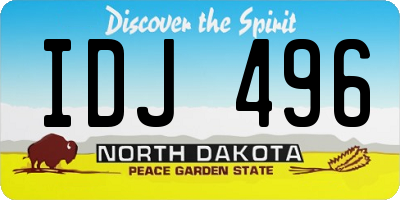 ND license plate IDJ496