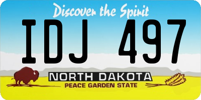 ND license plate IDJ497